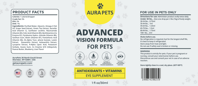 AuraPets Sublingual Nano-Drops